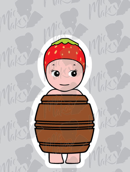 Sonny Angel Strawberry Barrel Sticker