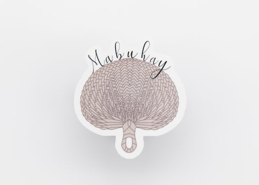 Mabuhay Raffia Fan Sticker