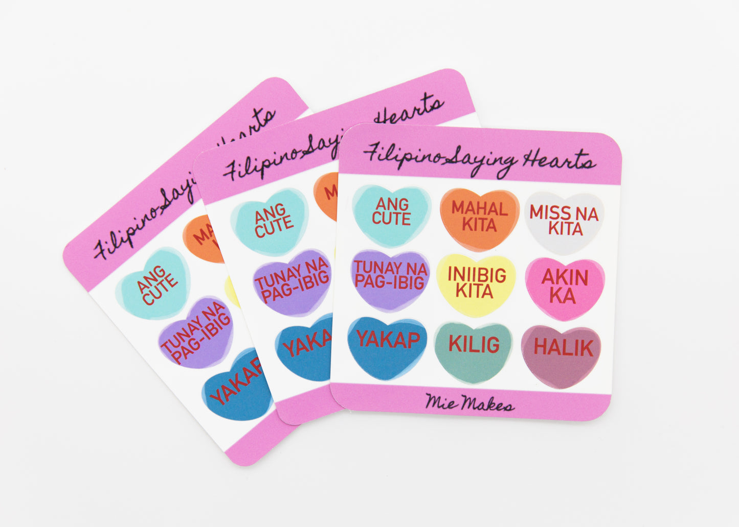 Valentine's Day Filipino Sayings Conversation Heart Stickers
