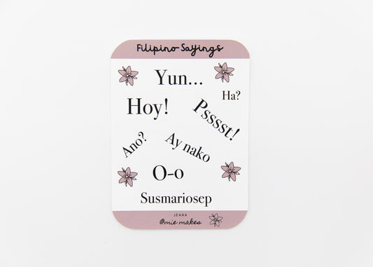 Filipino Sayings Sticker Sheet