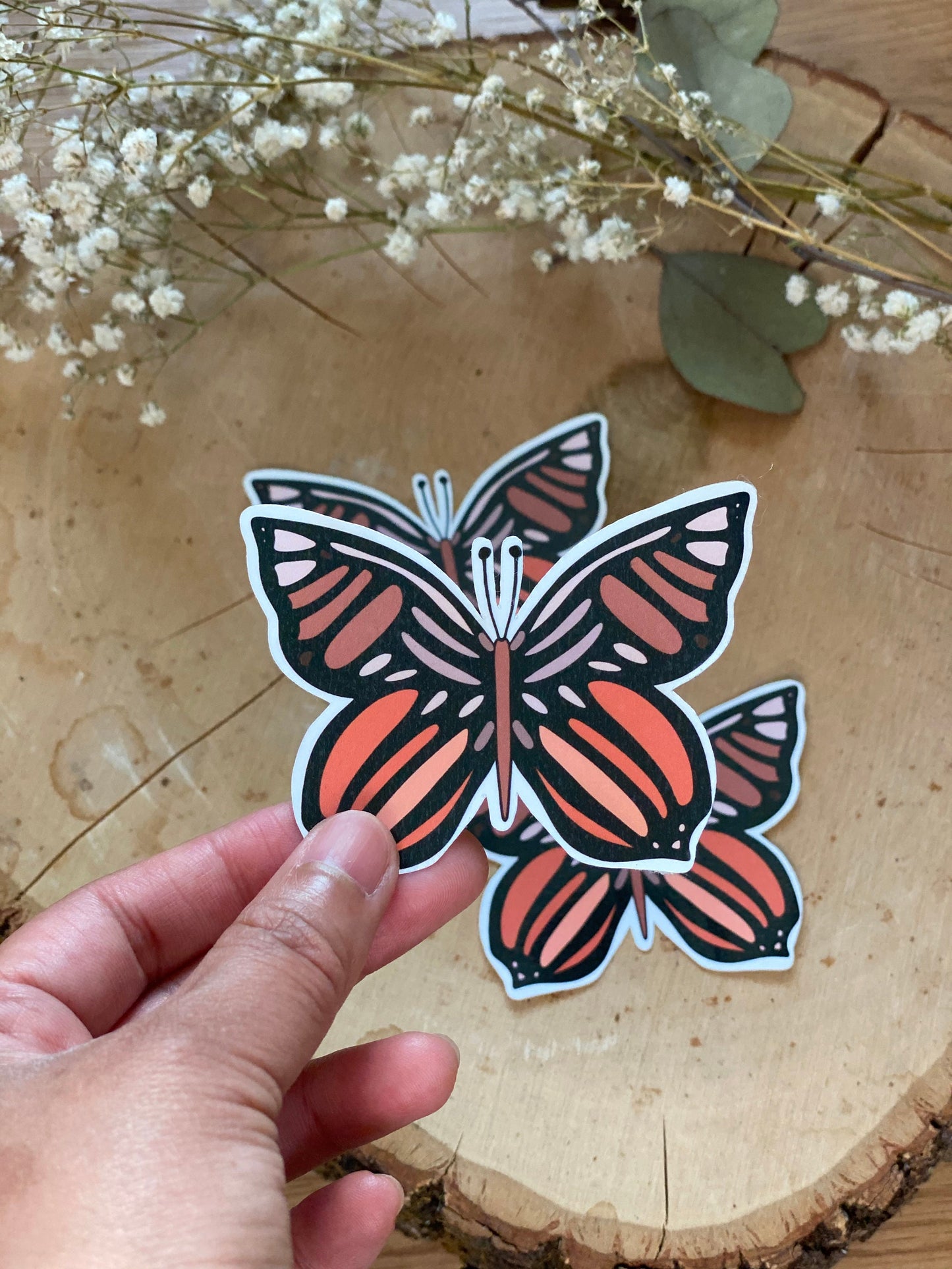 Brown Butterfly Sticker
