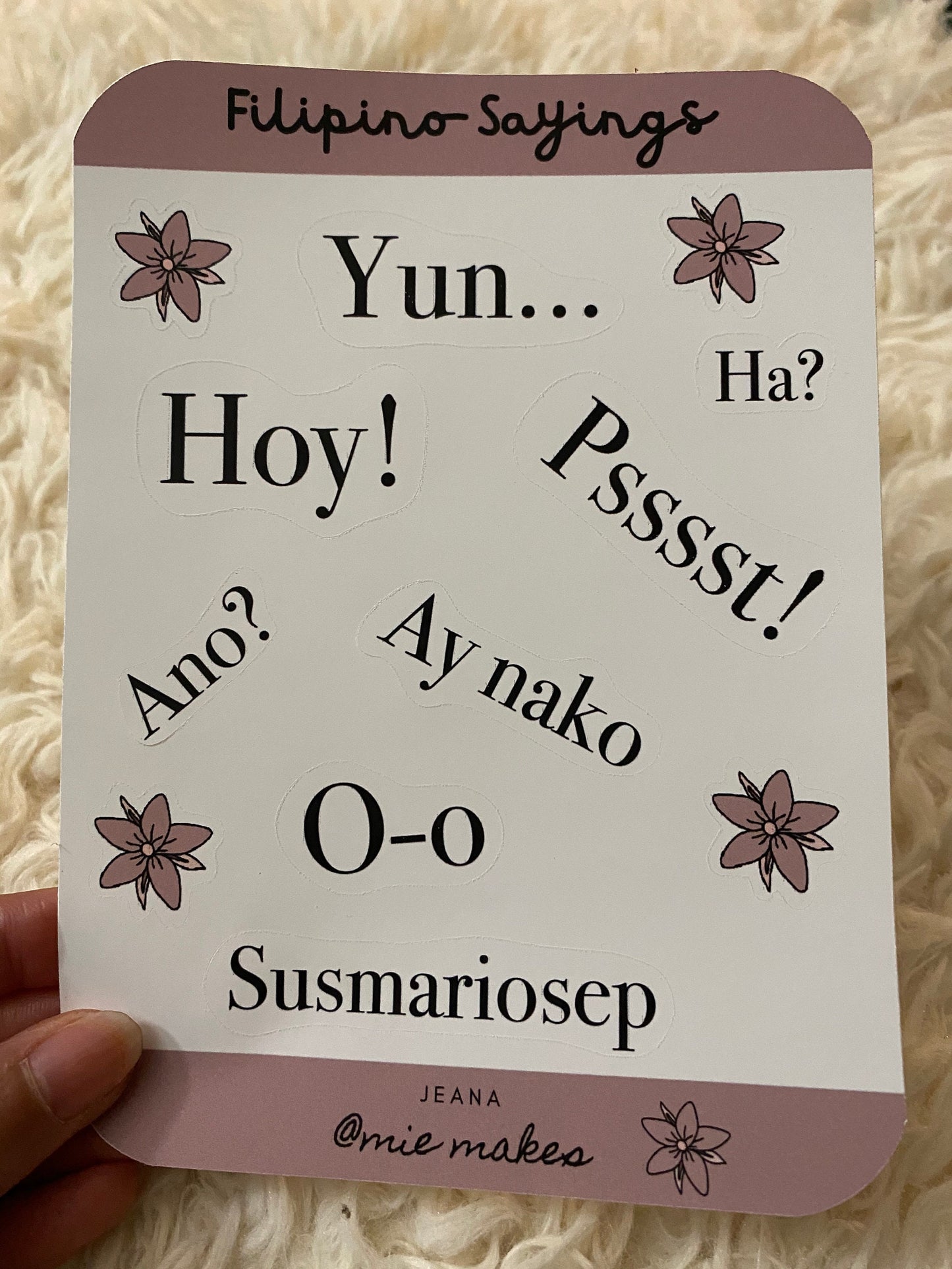 Filipino Sayings Sticker Sheet