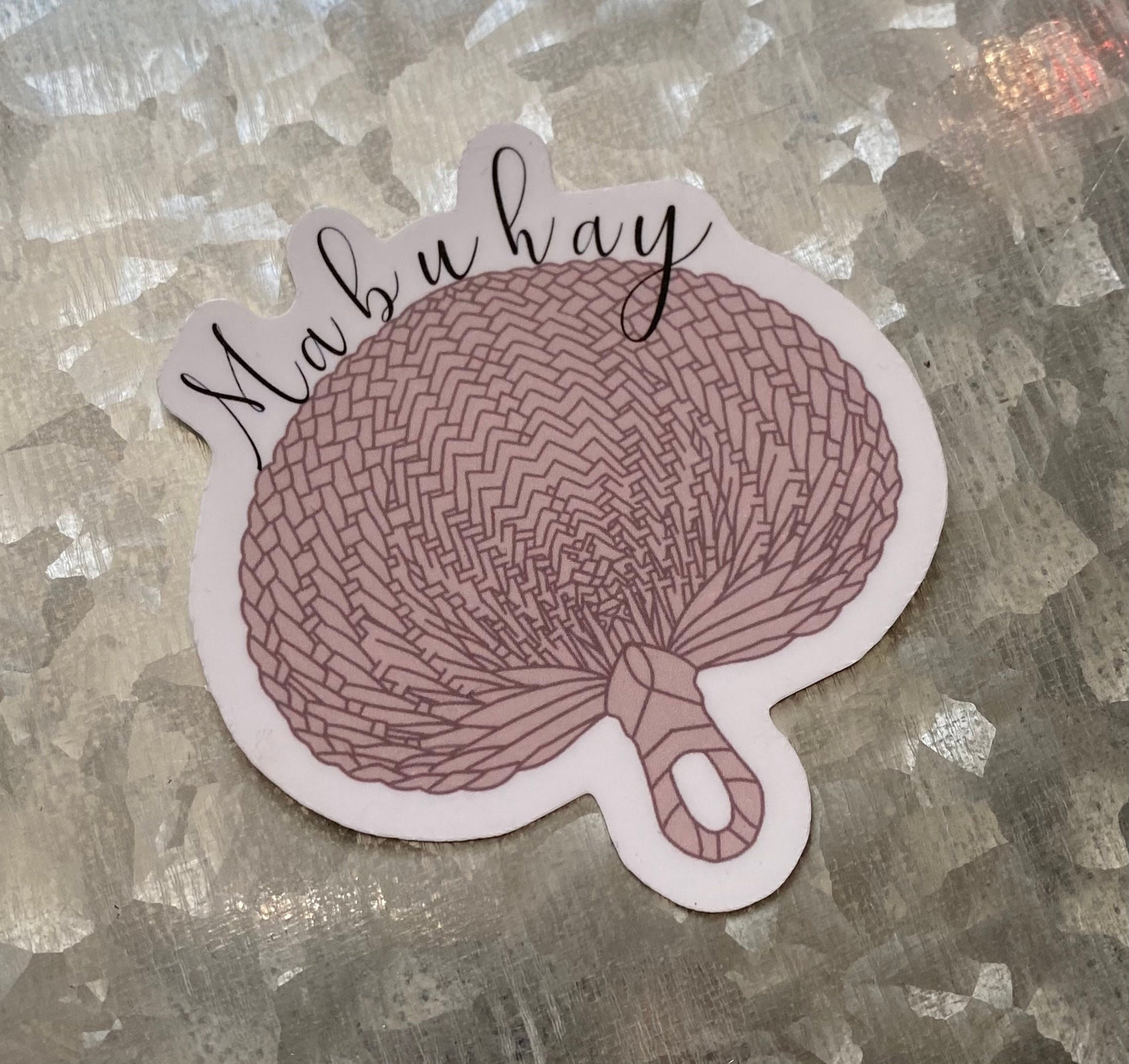 Mabuhay Raffia Fan Sticker