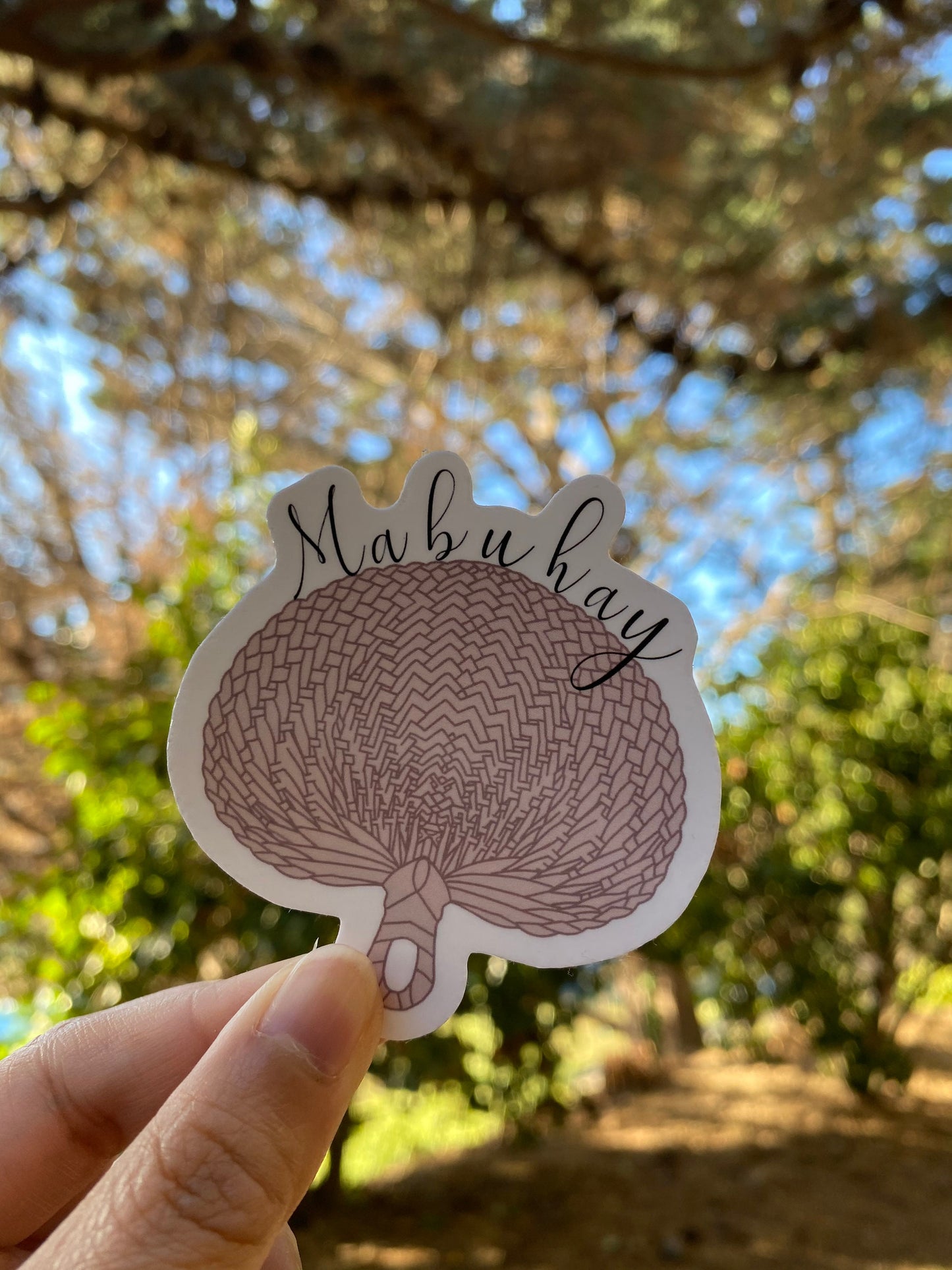 Mabuhay Raffia Fan Sticker