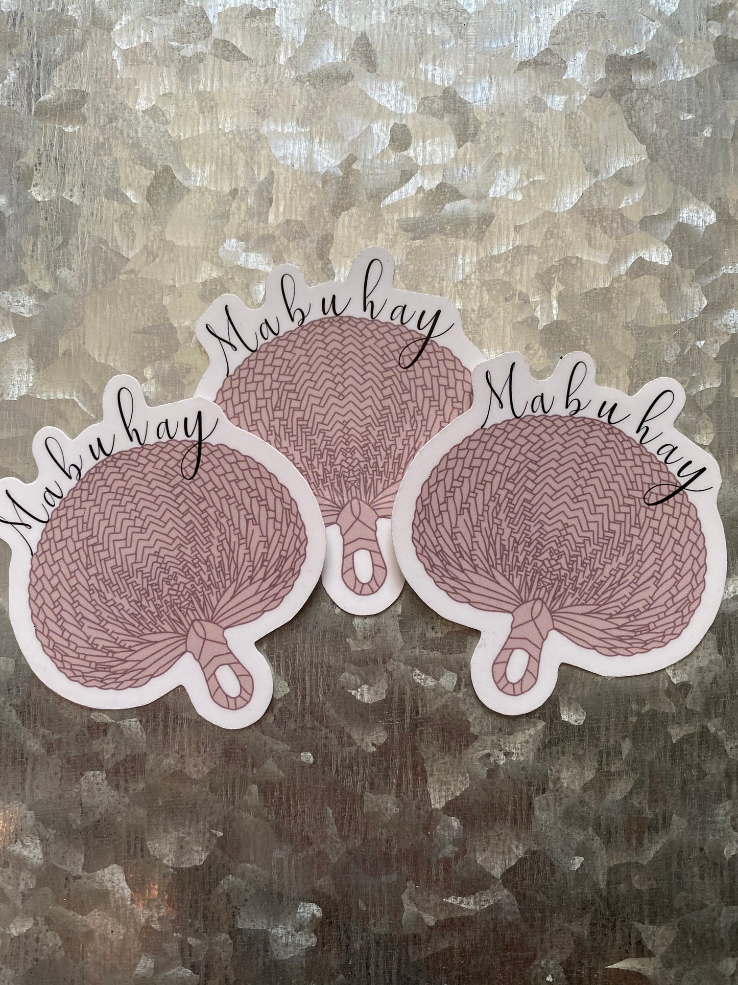 Mabuhay Raffia Fan Sticker