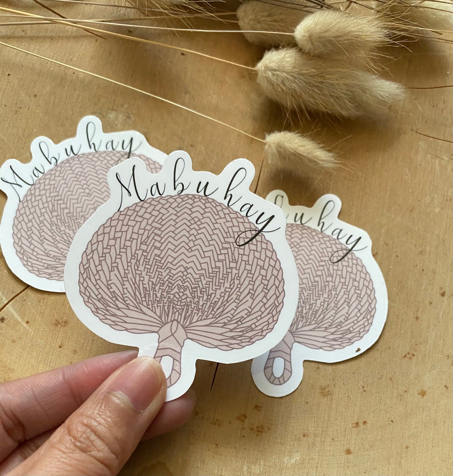 Mabuhay Raffia Fan Sticker