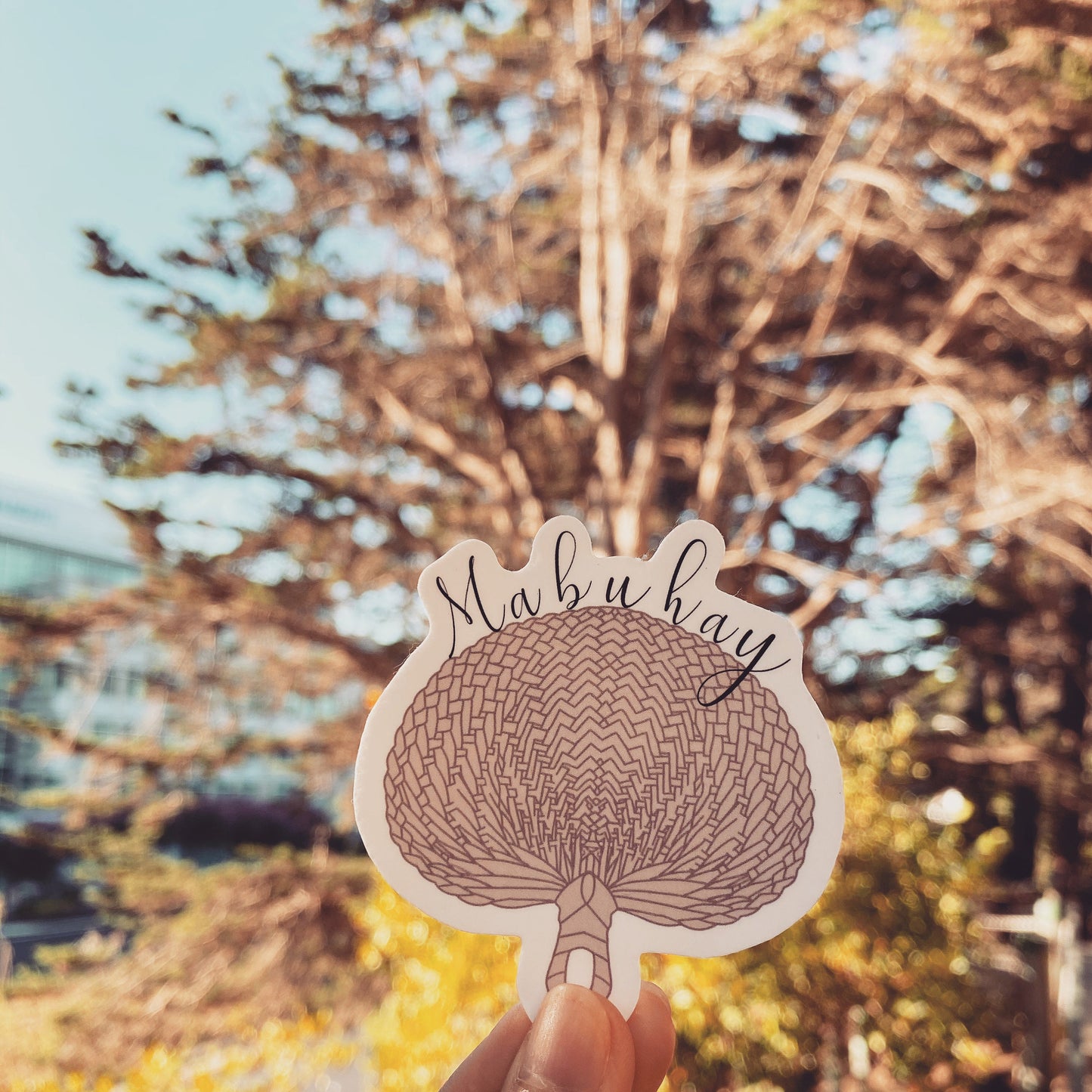 Mabuhay Raffia Fan Sticker