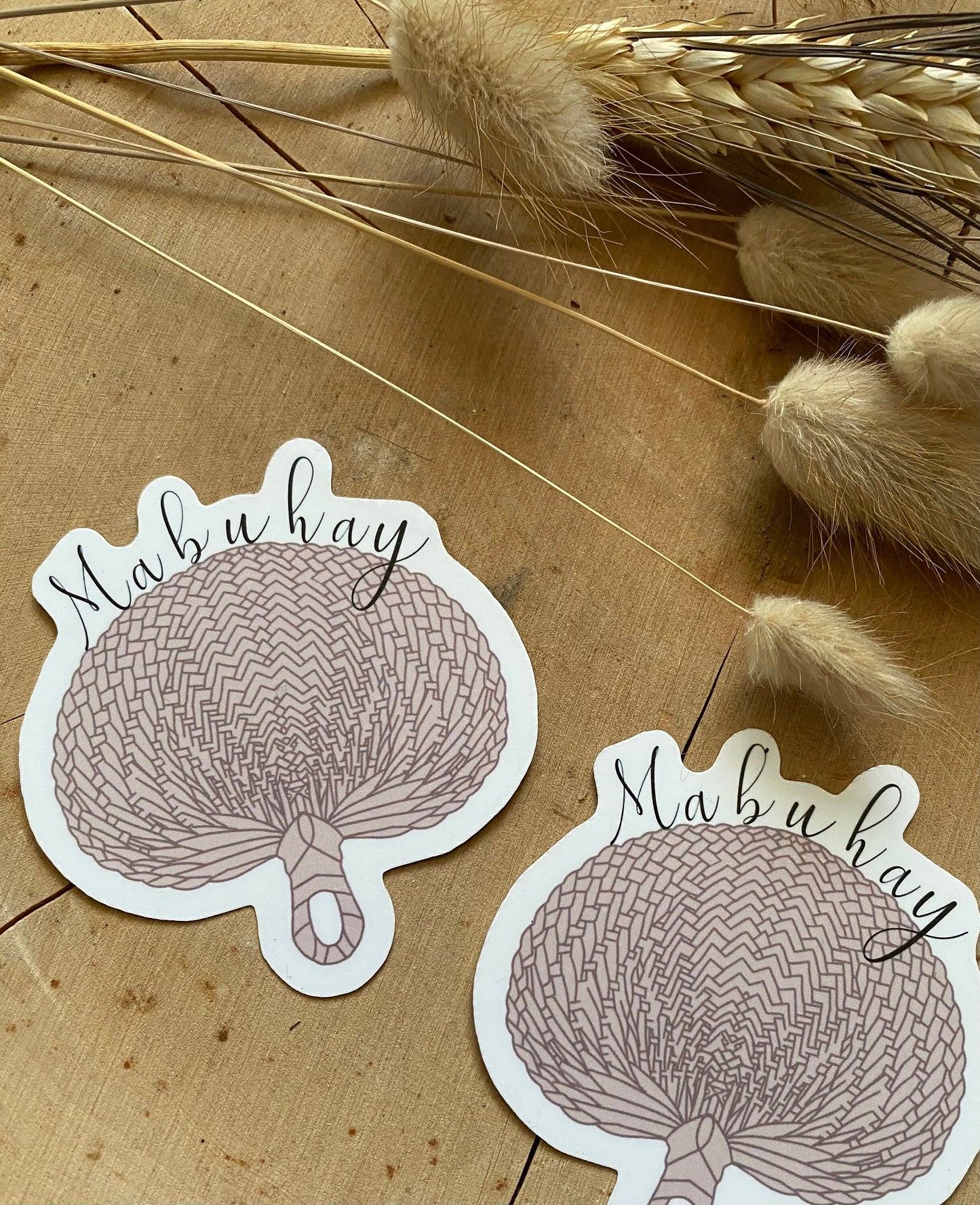 Mabuhay Raffia Fan Sticker