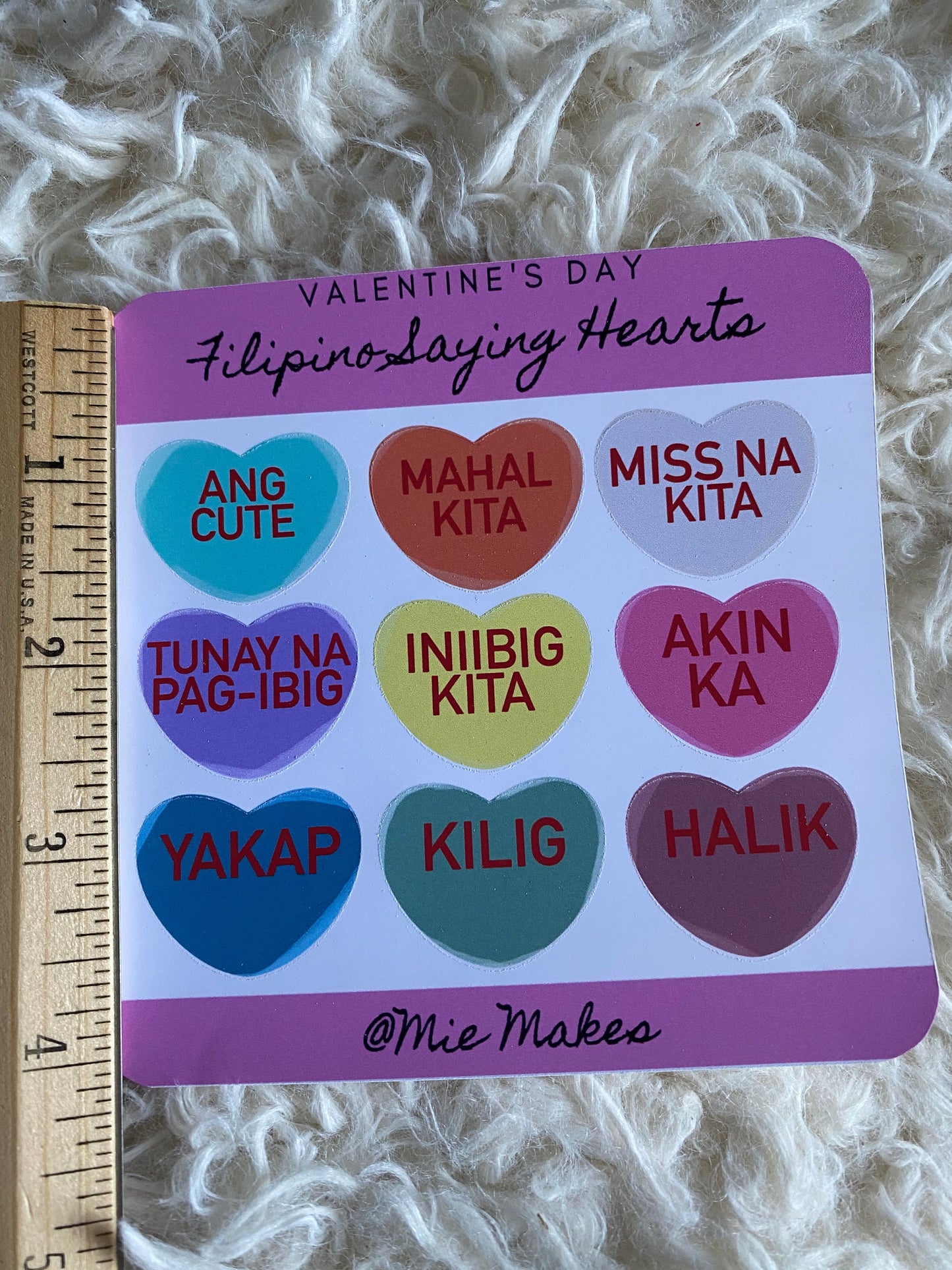 Valentine's Day Filipino Sayings Conversation Heart Stickers