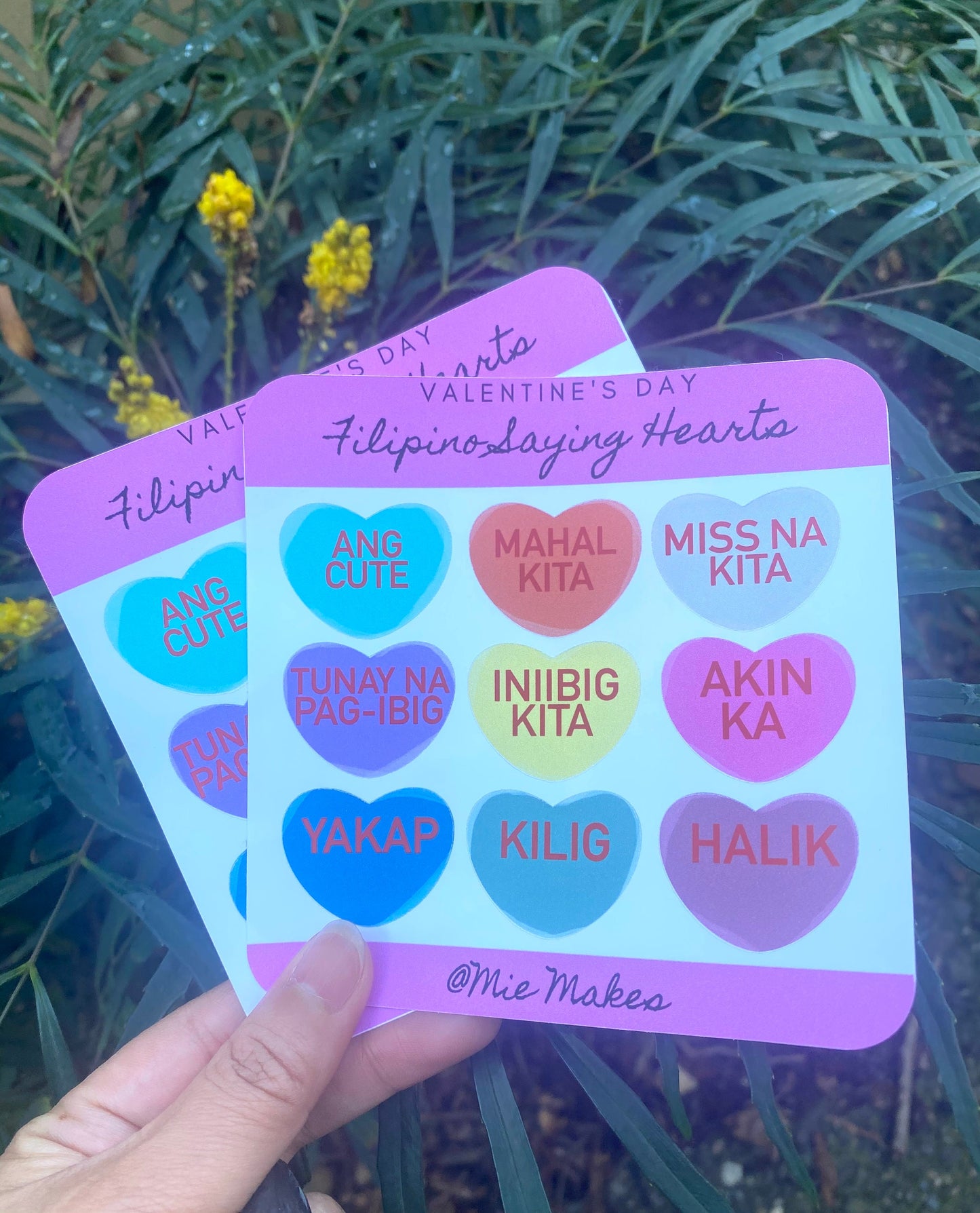 Valentine's Day Filipino Sayings Conversation Heart Stickers
