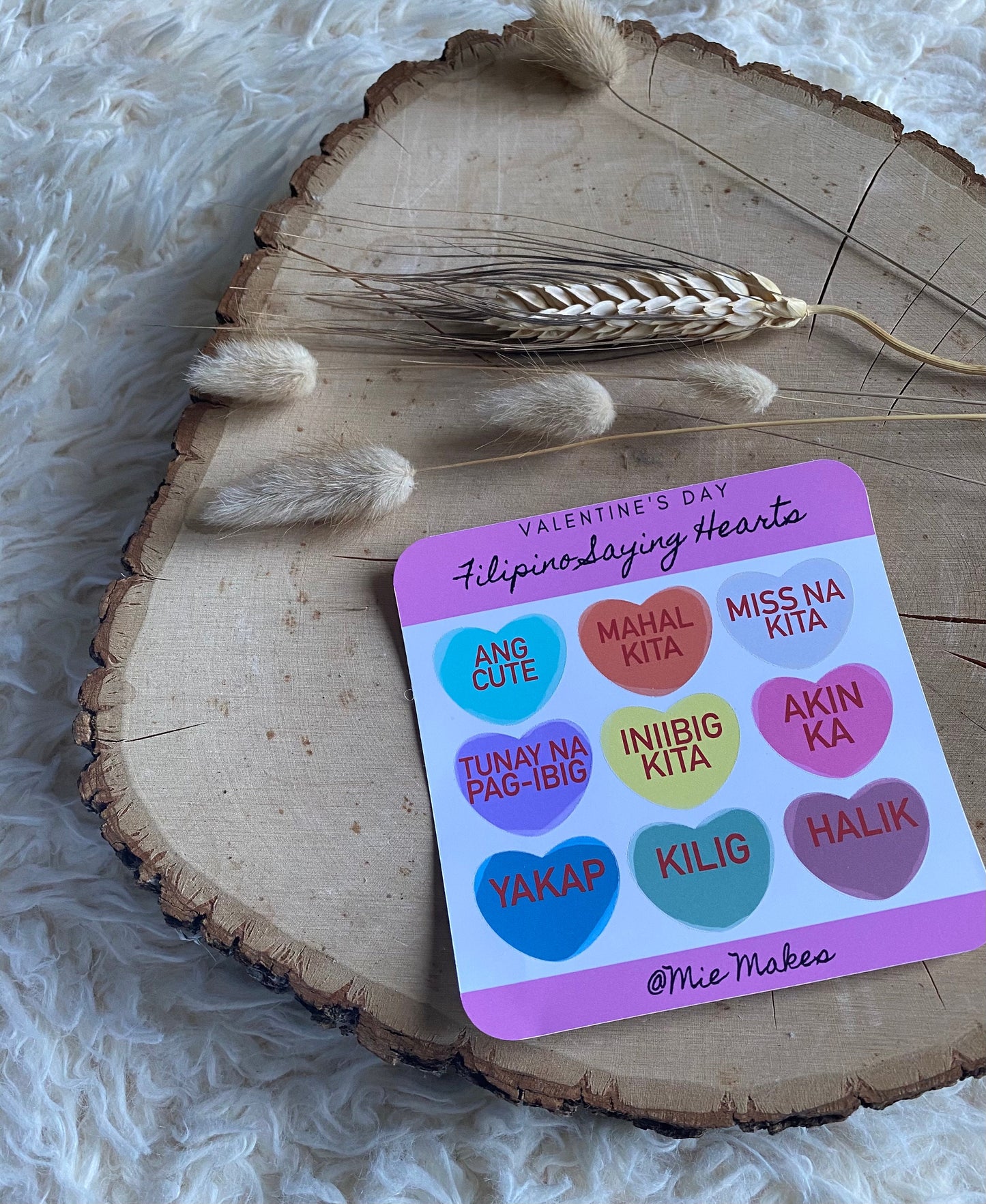 Valentine's Day Filipino Sayings Conversation Heart Stickers