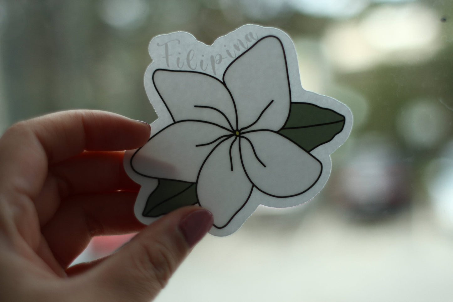 Filipina Sampaguita Clear Sticker