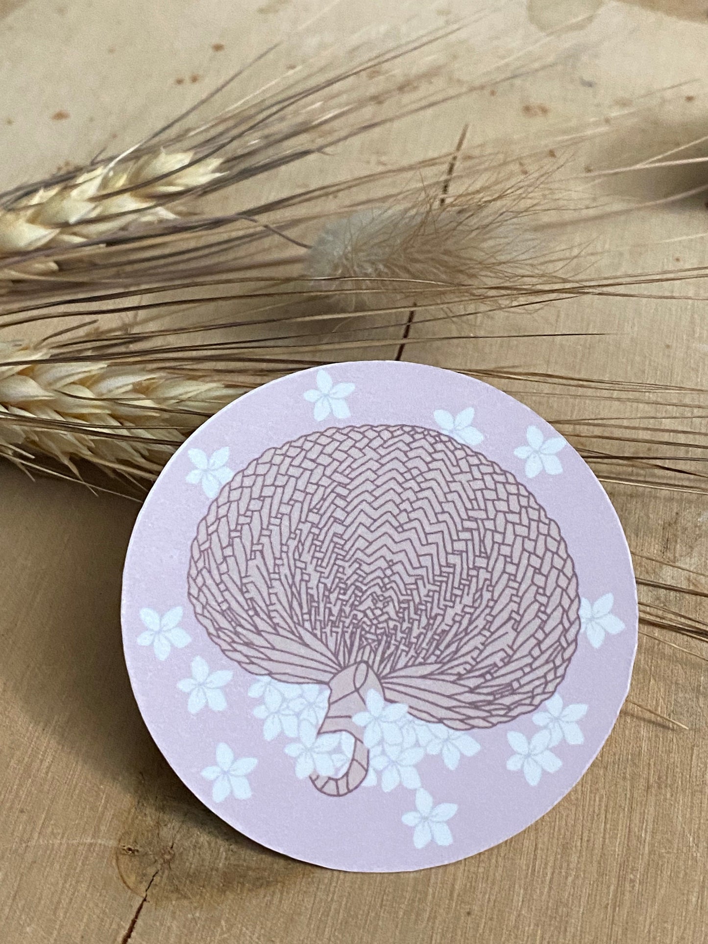 Raffia Fan Sampaguita Flowers Sticker