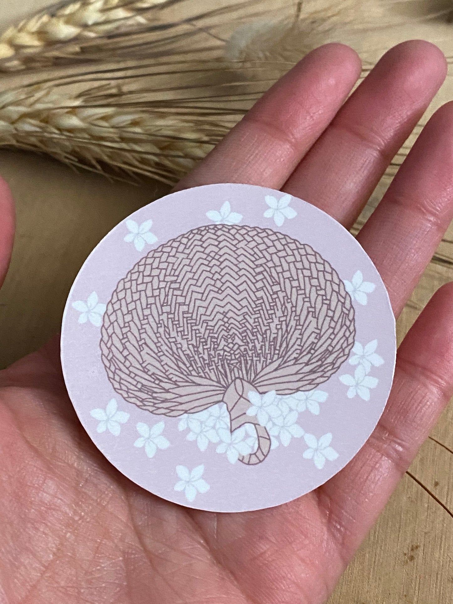 Raffia Fan Sampaguita Flowers Sticker