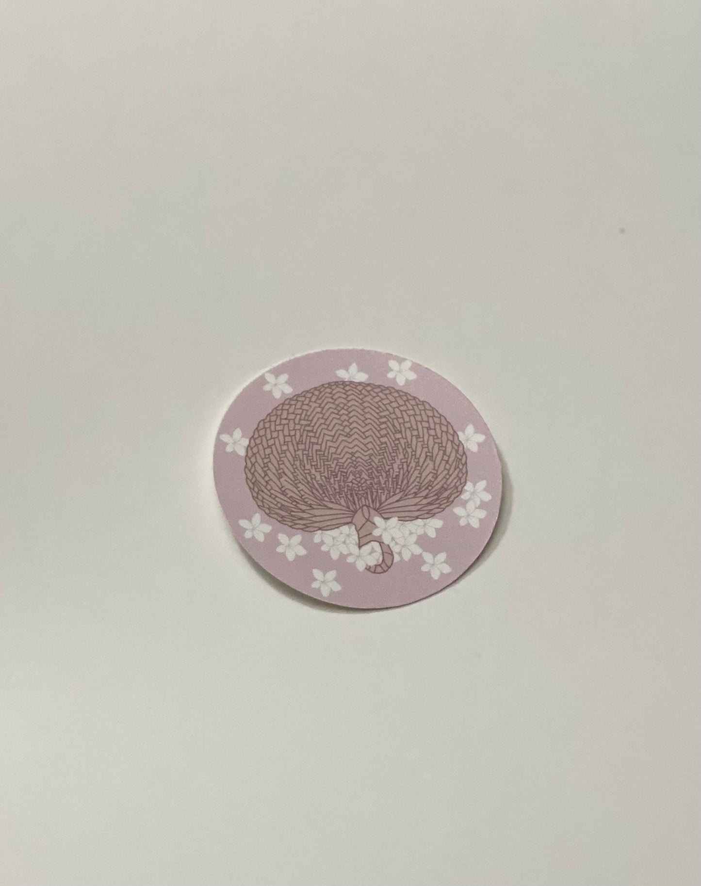 Raffia Fan Sampaguita Flowers Sticker