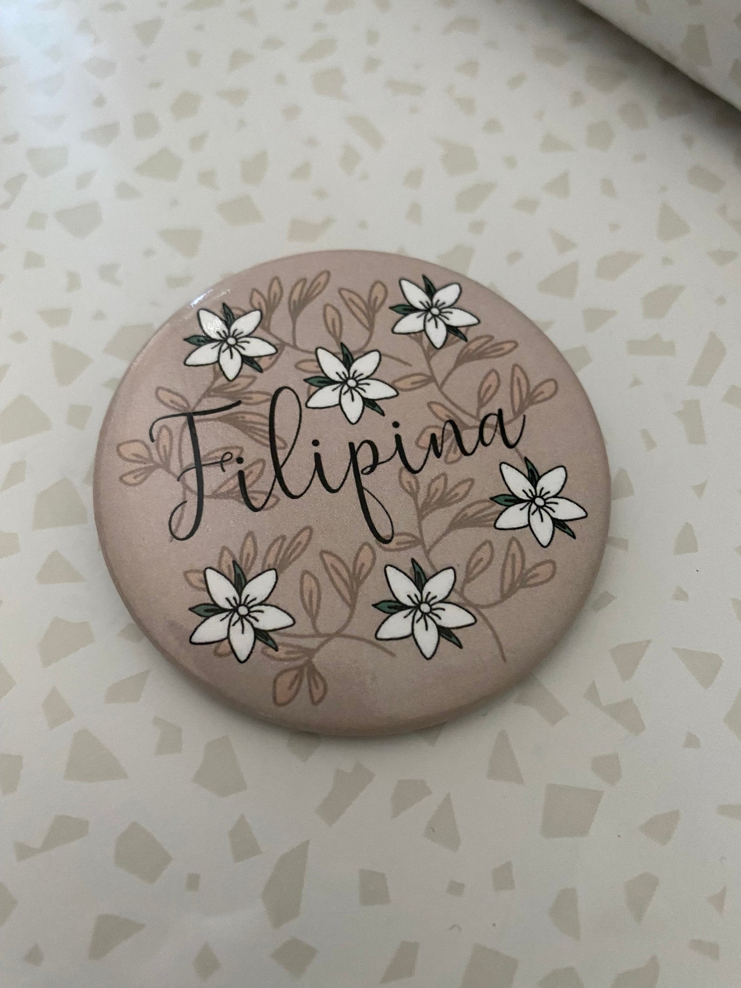 Filipina Round Button