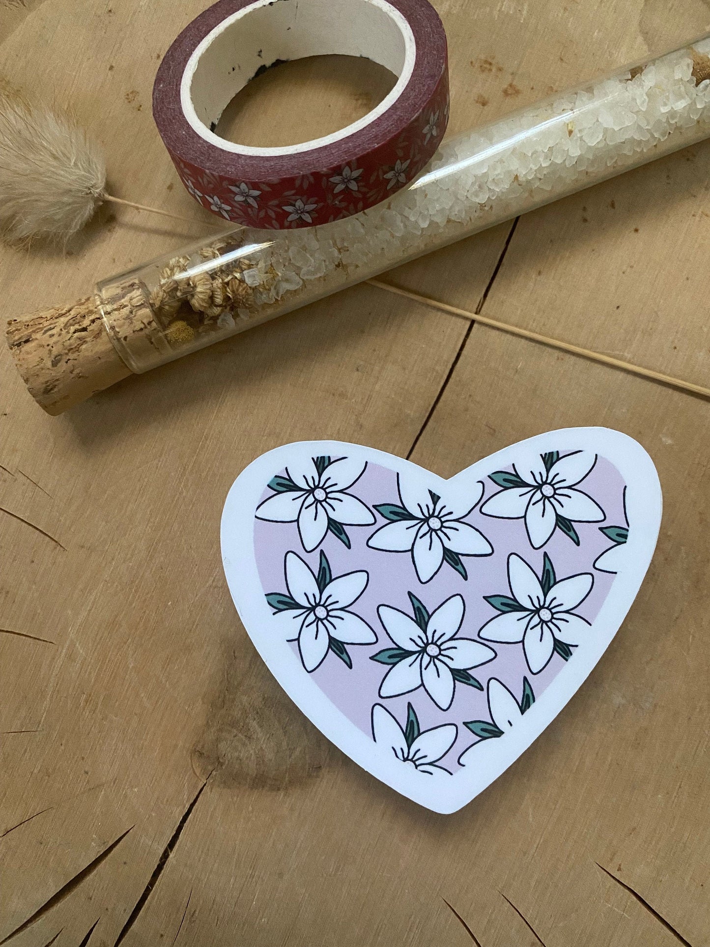 Sampaguitas Heart Sticker