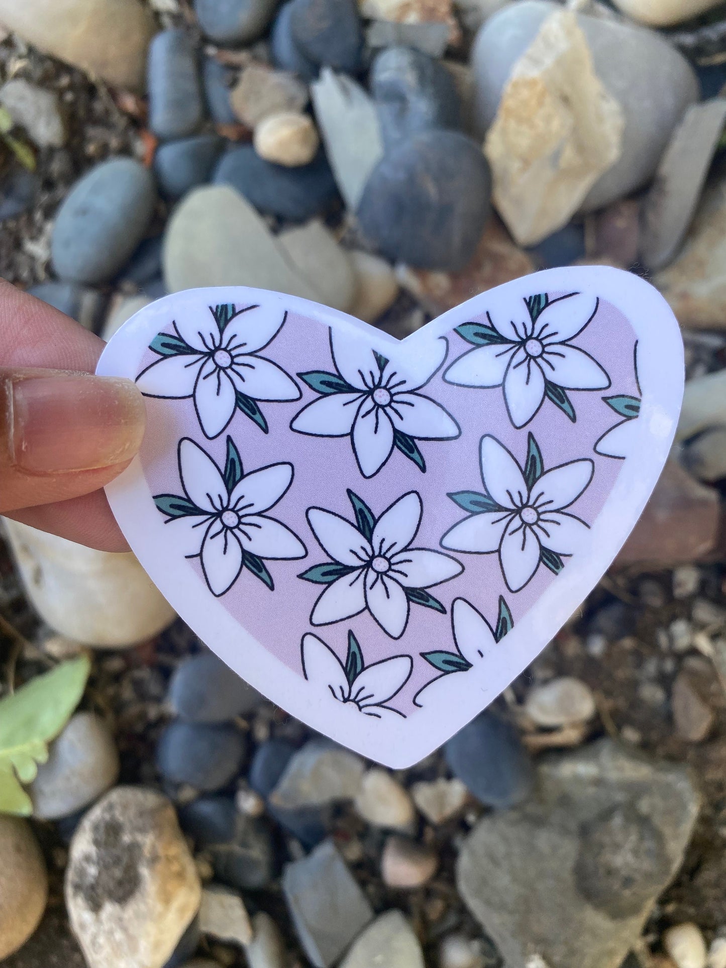 Sampaguitas Heart Sticker