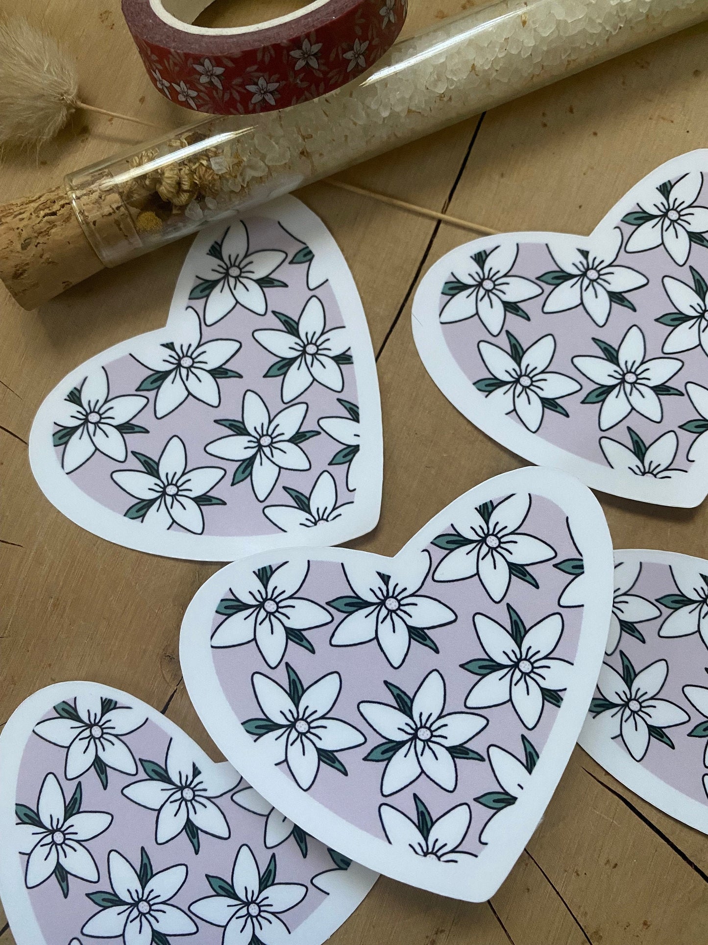 Sampaguitas Heart Sticker