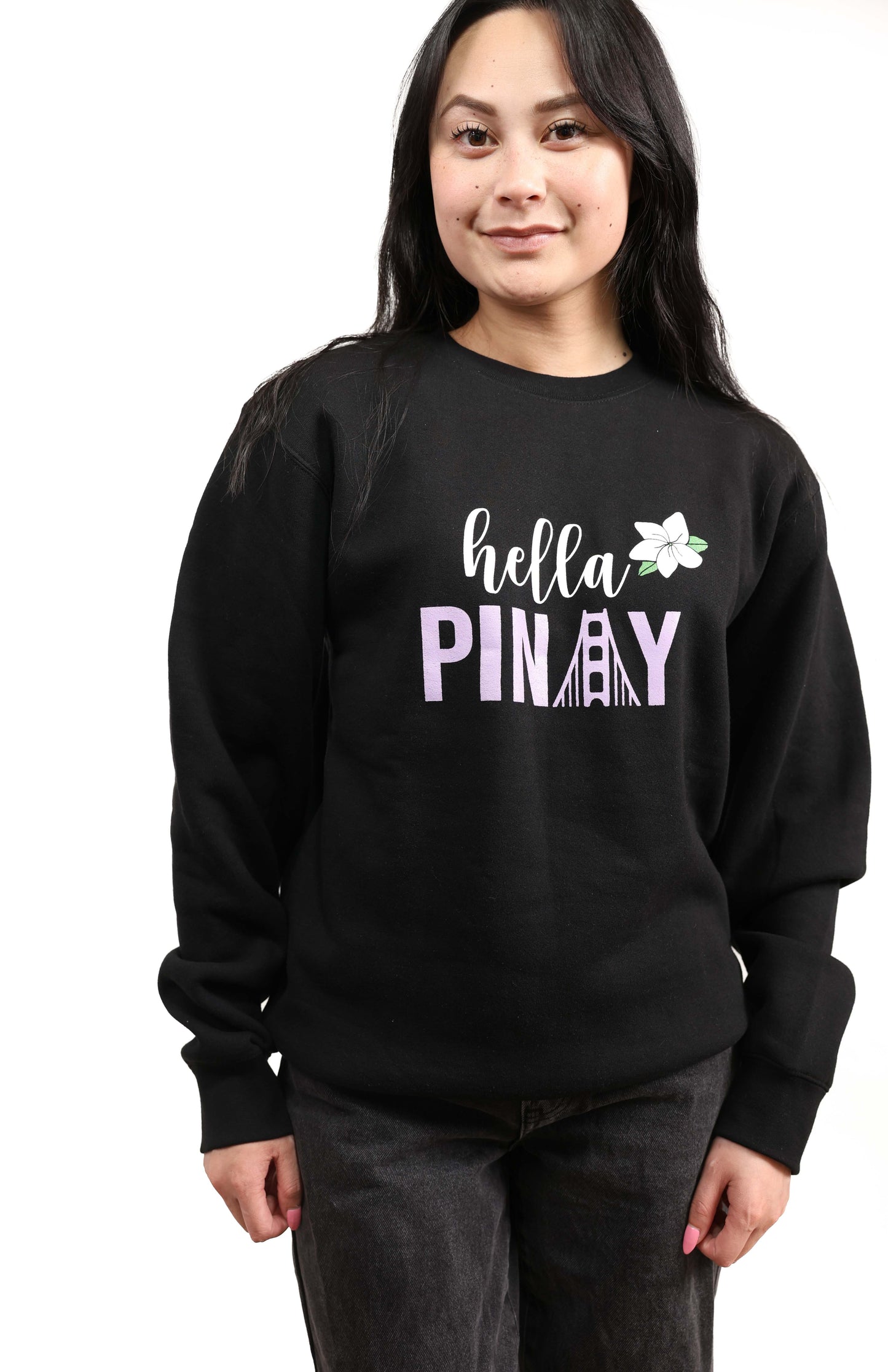 Hella Pinay Black/Lavender Crewneck Sweater