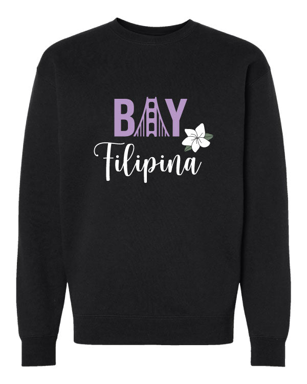 Bay Filipina Black/Lavender Crewneck Sweater