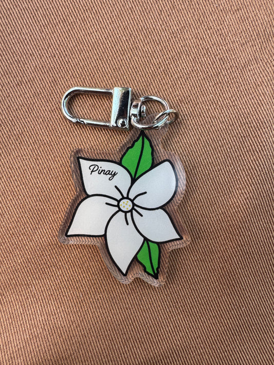 Pinay Sampaguita 2 Sided Keychain