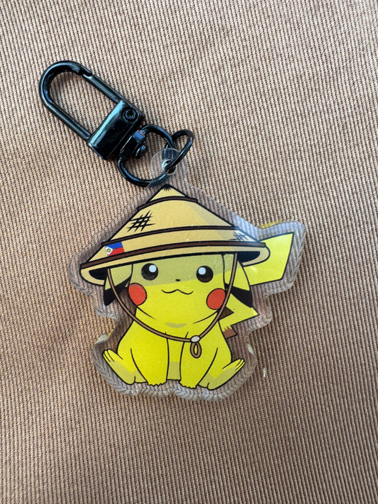 Pikachu Salakot 2 Sided Keychain