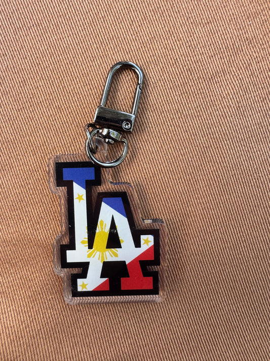 Los Angeles LA Philippines Flag 2 Sided Keychain