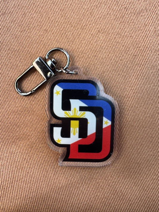 San Diego SD Philippines Flag 2 Sided Keychain