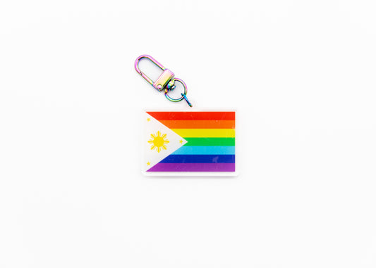 LGBTQ Pride Philippines Flag 2 Sided Keychain