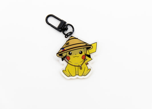 Pikachu Salakot 2 Sided Keychain