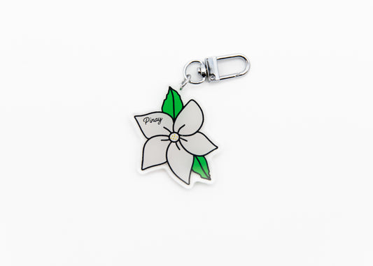 Pinay Sampaguita 2 Sided Keychain