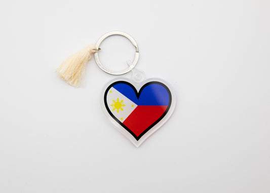 Philippines Heart Flag Keychain