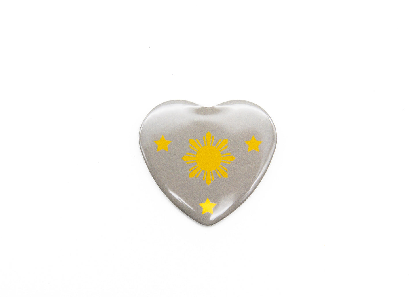 Philippine Sun & Stars Heart Button