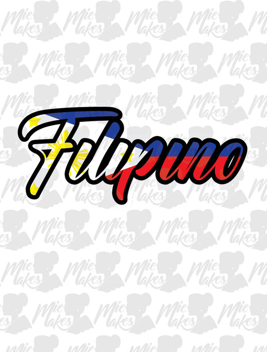 Filipino Flag Font Sticker