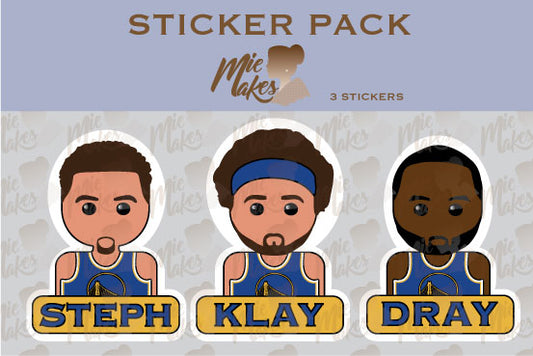 Big 3 Golden State Warriors Sticker Pack