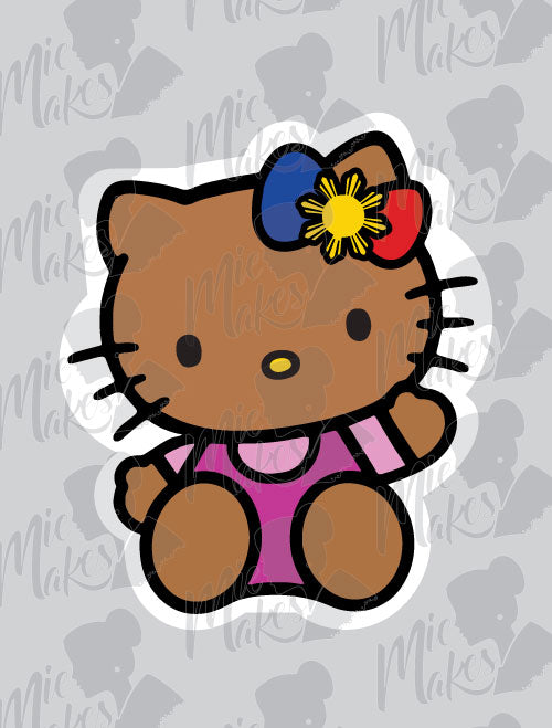 Brown Hello Kitty Filipino Sun Sticker