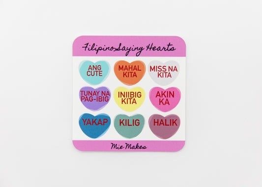 Valentine's Day Filipino Sayings Conversation Heart Stickers